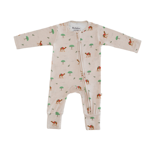 Bamboo Baby Sleepsuit / Romper in Camel