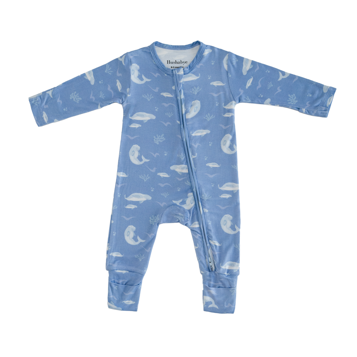 Bamboo Zippered Sleepsuit / Romper in Dugong