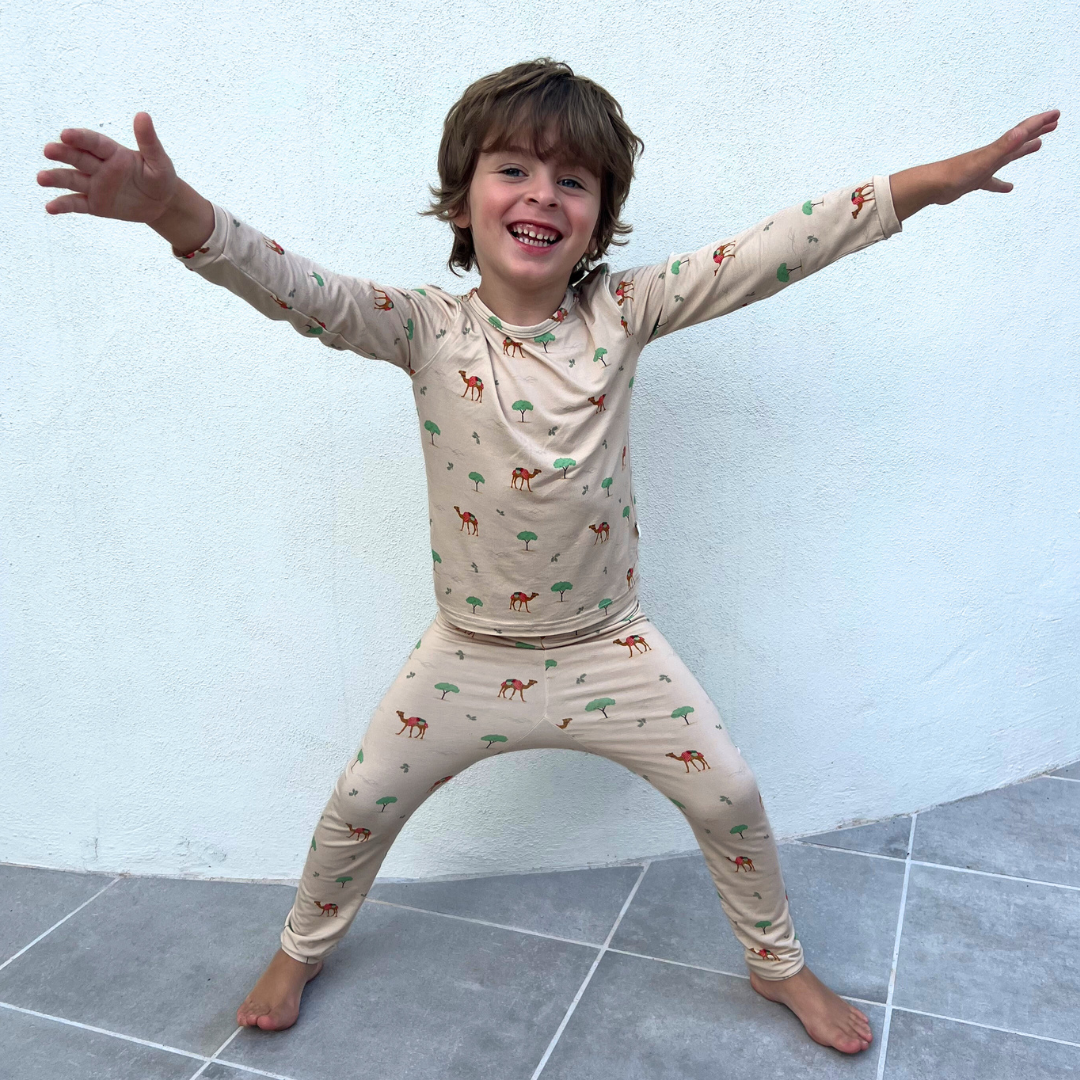 Camel Print Bamboo Pajamas for Toddlers and Children