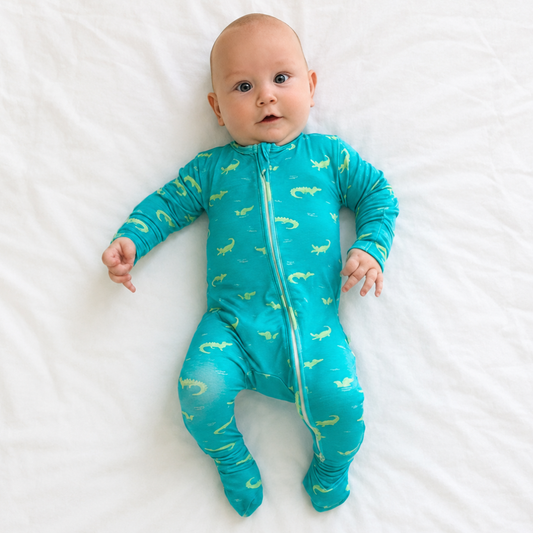 Zippered Sleepsuit in Crocodile