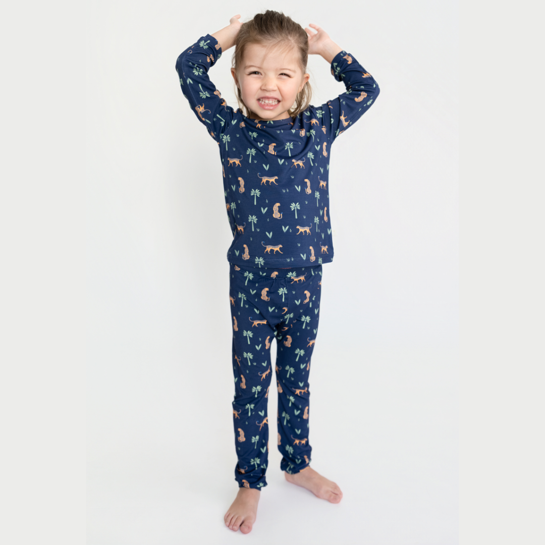 Bamboo Pajamas For Kids in Arabian Leopard