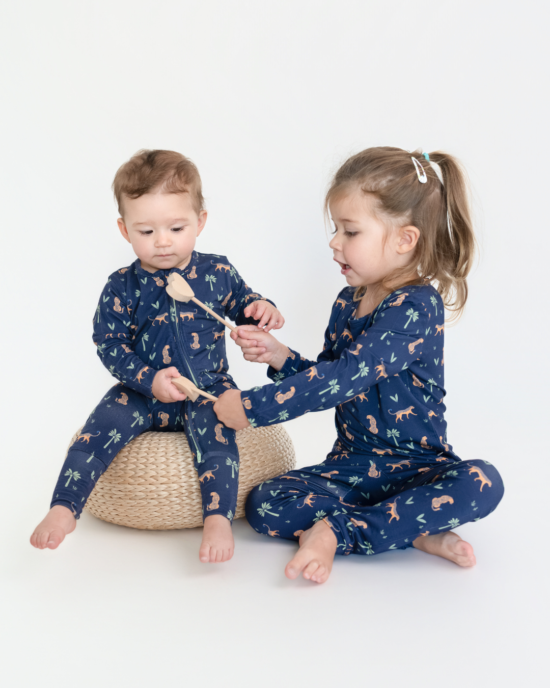 Baby Sleepsuit in Arabian Leopard