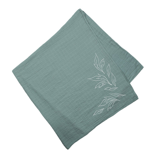Sage Green Muslin Swaddle Baby Blanket