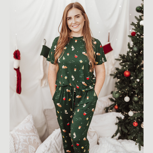 Adult Bamboo Pajamas in Night Before X-Mas (Unisex)