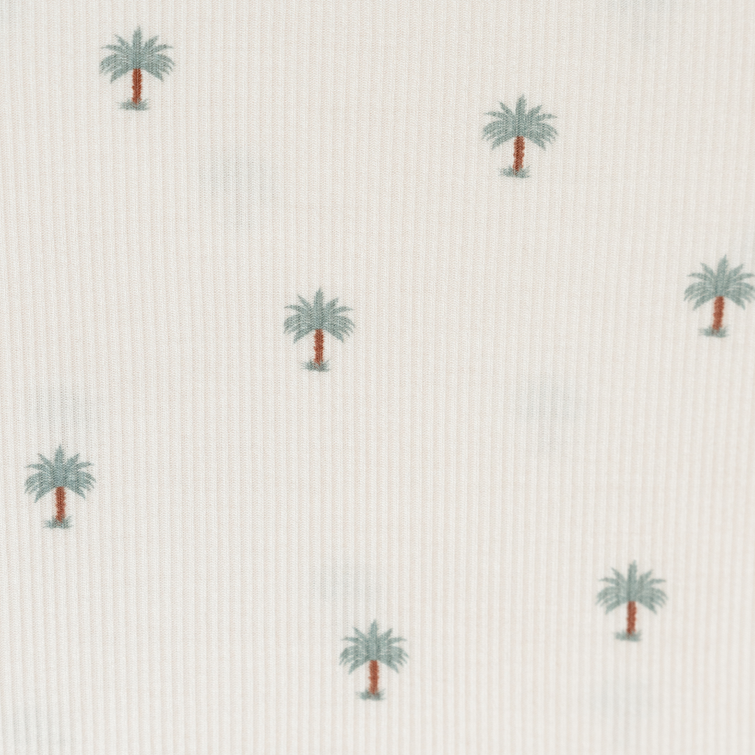 Ribbed Bamboo Pajamas in Date Palm