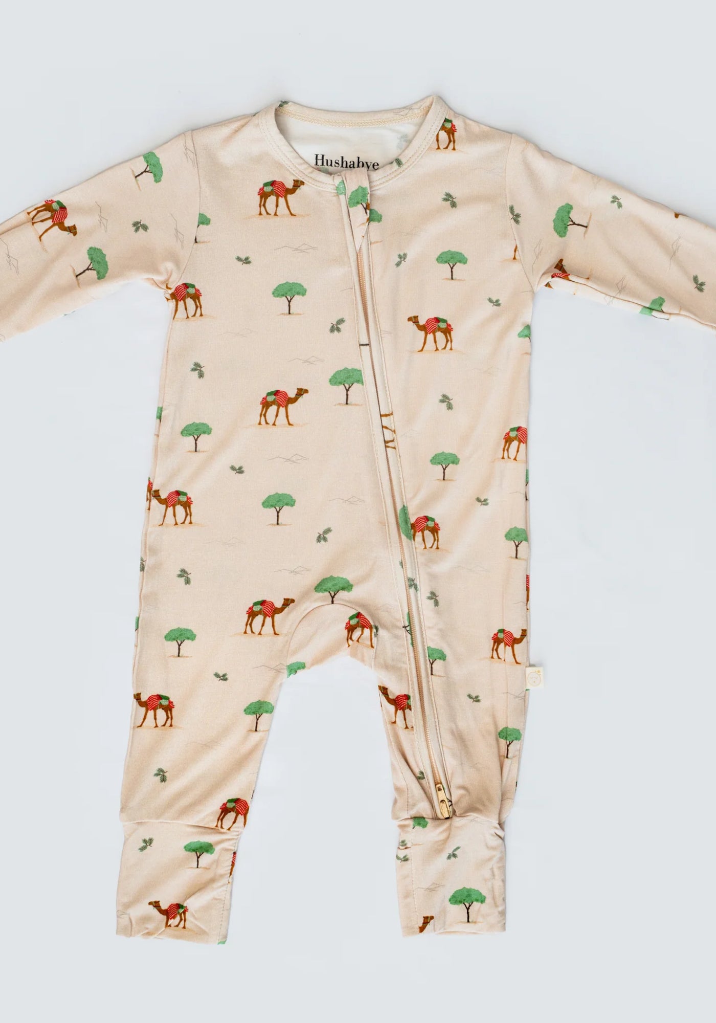 Zippered Sleepsuit in Camel Gift Box