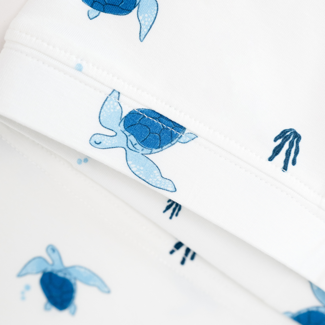 Turtle Print Bamboo Pajamas for Toddlers and Children