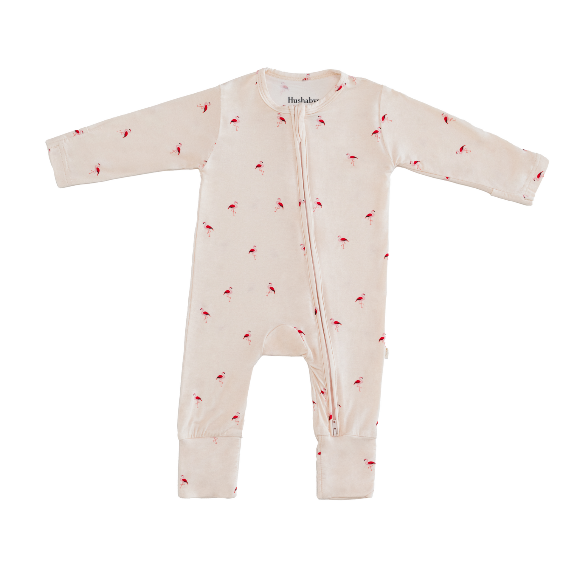 Bamboo Zippered Sleepsuit / Romper in Flamingo