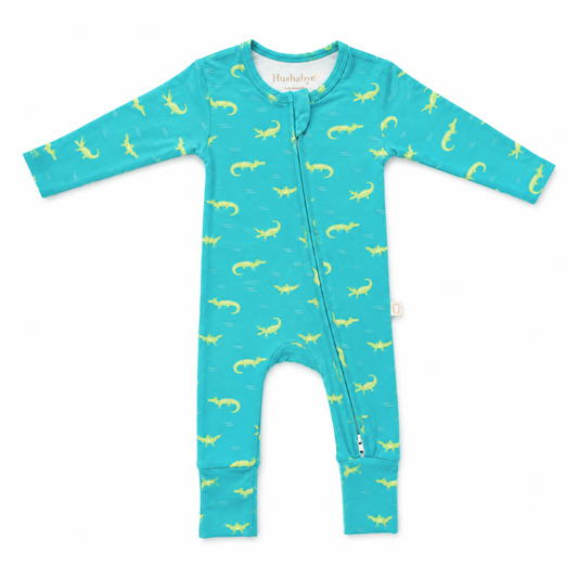 Zippered Sleepsuit in Crocodile
