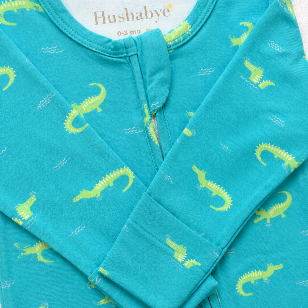 Zippered Sleepsuit in Crocodile