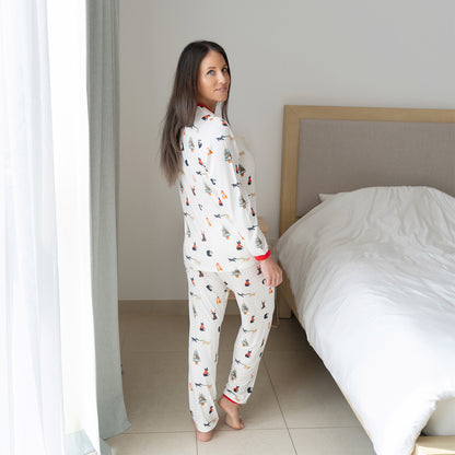Adult Bamboo Pajamas in Santa Paws (Unisex)