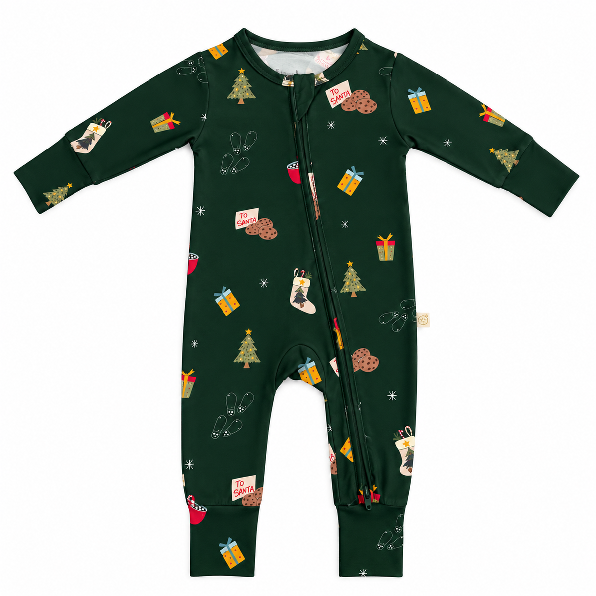 Night Before X-Mas zippered Christmas sleepsuit flat lay