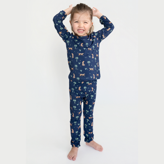Bamboo Pajamas For Kids in Arabian Leopard