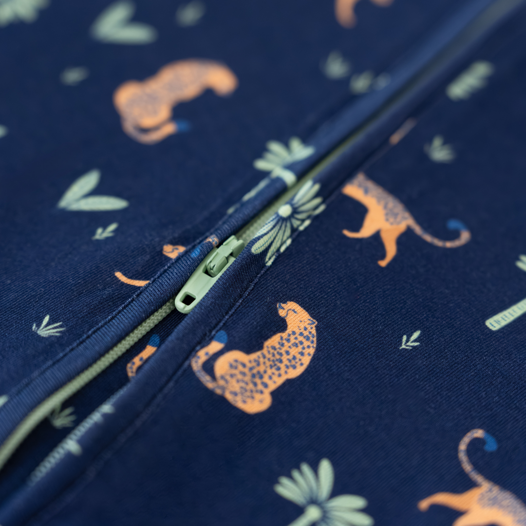 Zippered Baby Sleepsuits in Arabian Leopard 12-18 Months