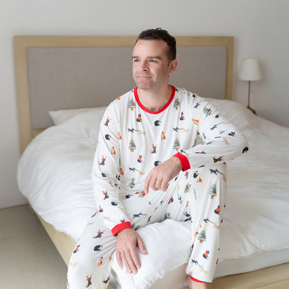 Adult Bamboo Pajamas in Santa Paws (Unisex)