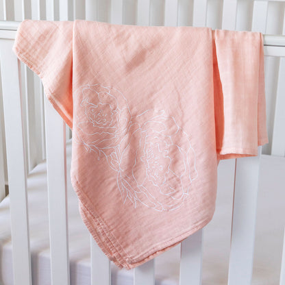 100% Organic Cotton Muslin Swaddle Baby Blanket