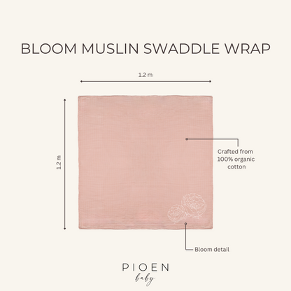 100% Organic Cotton Muslin Swaddle Baby Blanket