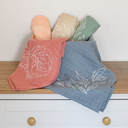 100% Organic Cotton Muslin Swaddle Baby Blanket