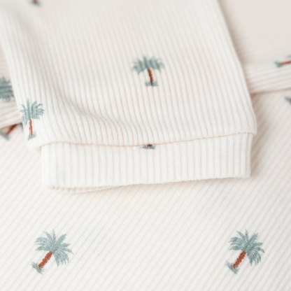 Ribbed Bamboo Pajamas in Date Palm
