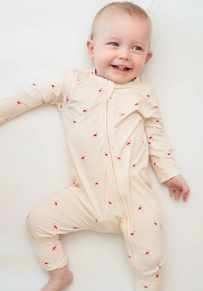 Zippered Sleepsuit in Flamingo