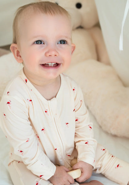 Zippered Sleepsuit in Flamingo