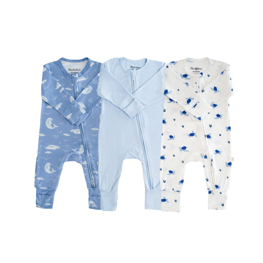 Blue Tones 3 Piece Sleepsuit Set
