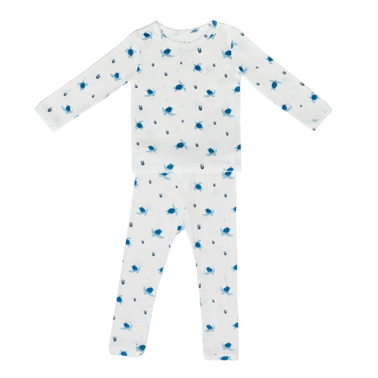 Turtle Print Bamboo Pajamas for Toddlers and Children
