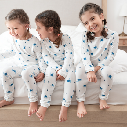 Turtle Print Bamboo Pajamas for Toddlers and Children