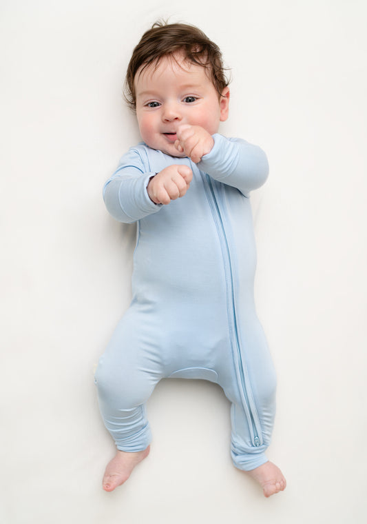 Zippered Sleepsuit in Baby Blue