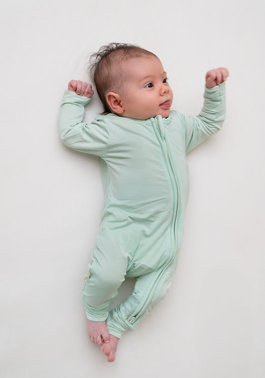 Zippered Sleepsuit in Light Sage