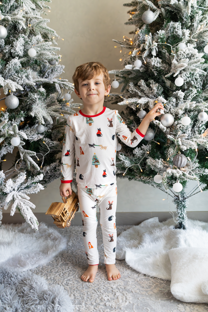 Toddler Pajamas in Santa Paws