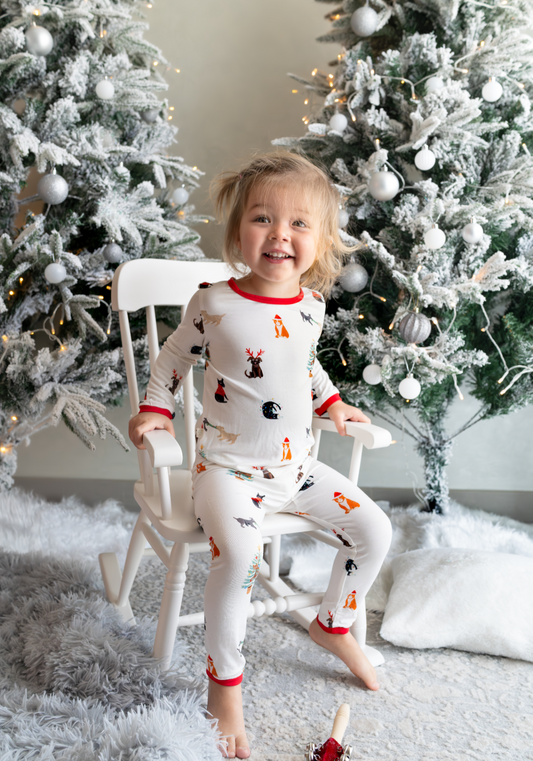 Toddler Pajamas in Santa Paws